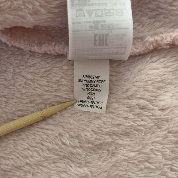 Baby Gap 2T Girls Yummy‎ Robe Bear Ears Pink Cameo Soft Fleece Hooded Bath Sleep - Picture 8 of 9